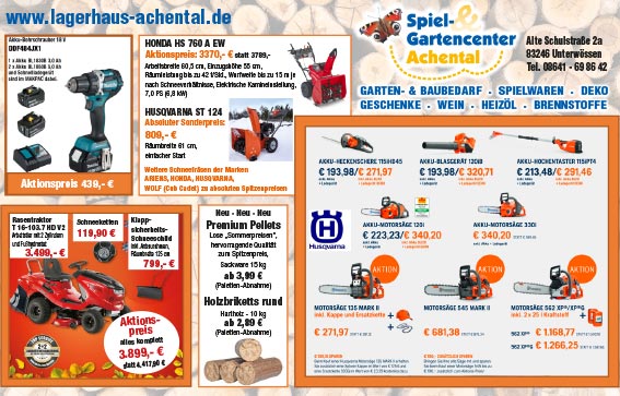 Spiel- & Gartencenter Achental - Herbstprospekt